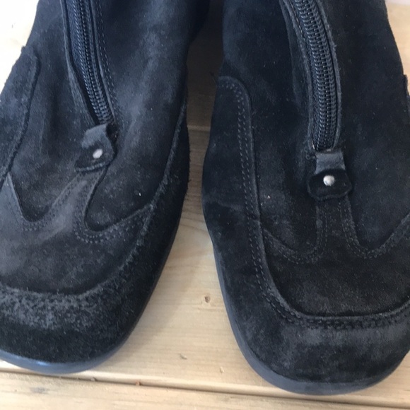 Aquatalia black leather front zip wedge boots booties size 10 - Picture 5 of 12